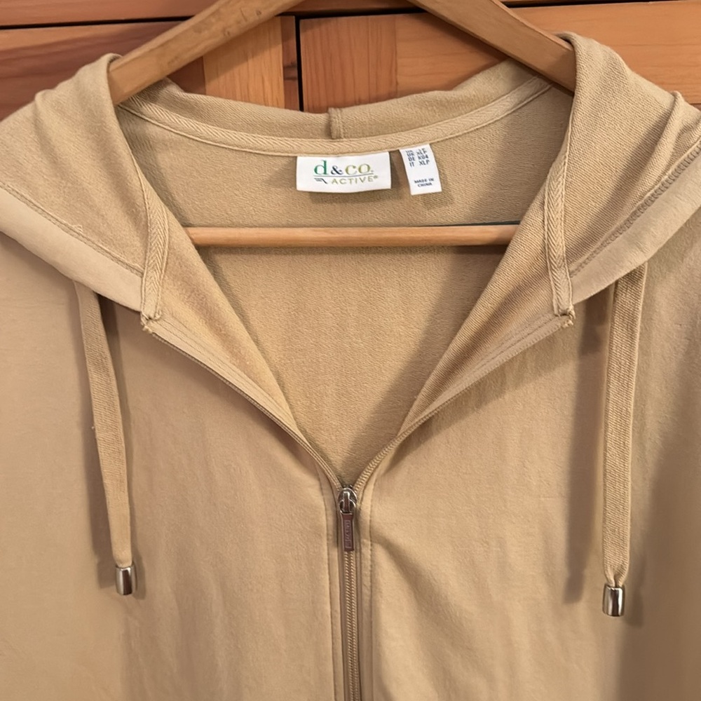 🐷 Denim & Co Active ZipFront Hoodie Tunic Jacket - Picture 2 of 14